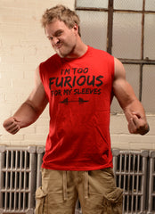 I'm Too Furious For My Sleeves Sleeves Shirt  (RED / NAVY / WHITE)