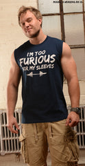 I'm Too Furious For My Sleeves Sleeves Shirt  (RED / NAVY / WHITE)